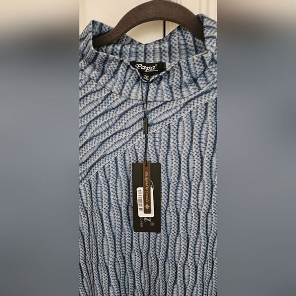 Nwt Papa Blue Patterned Women's Top - Picture 2 of 5